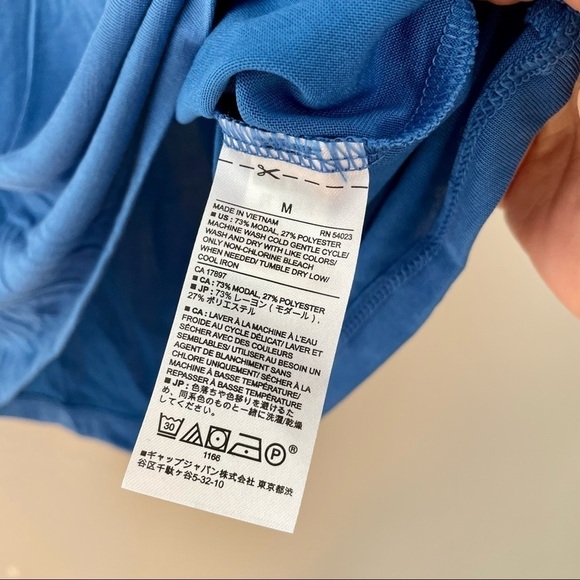 Banana Republic Medium Blue Flutter Sleeve Tee Round Neck - Picture 5 of 6